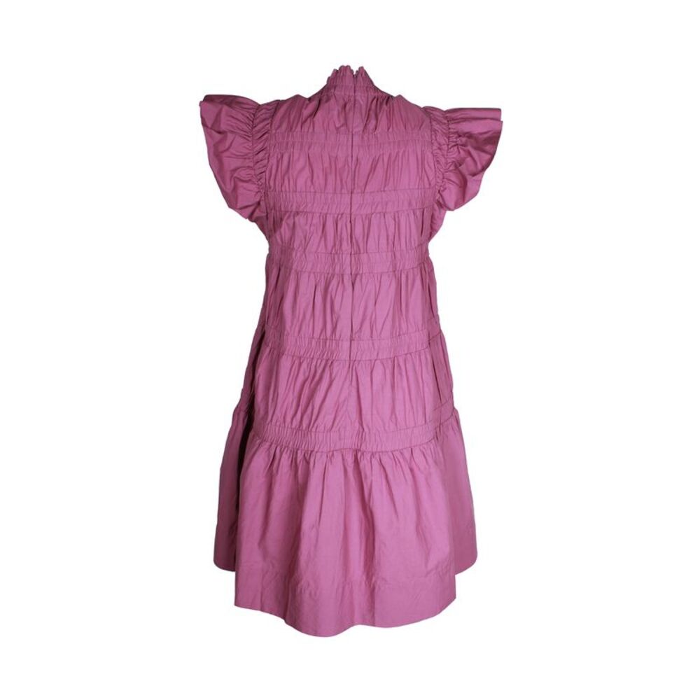 Sea New York Steph Flutter-Sleeve Tunic Dress in Pink Cotton